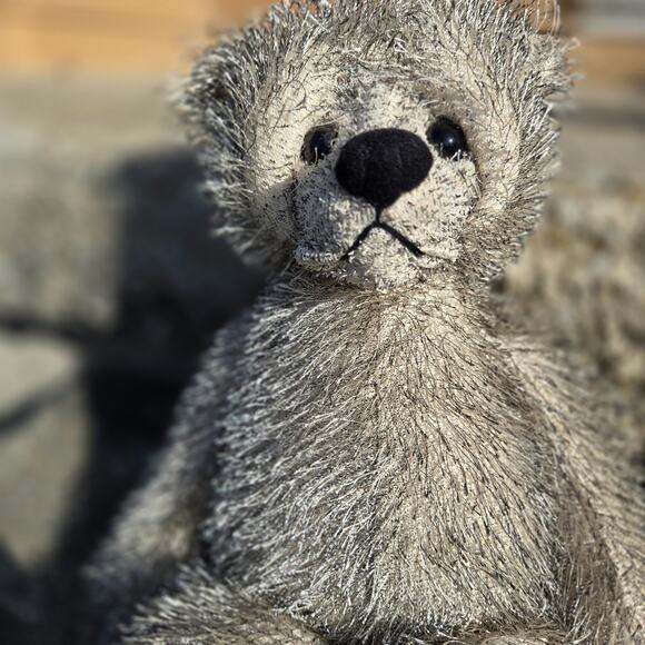 Second Nature Design Simply Irresistible Gray Sad Teddy Bear Plush 2004 - Picture 1 of 9